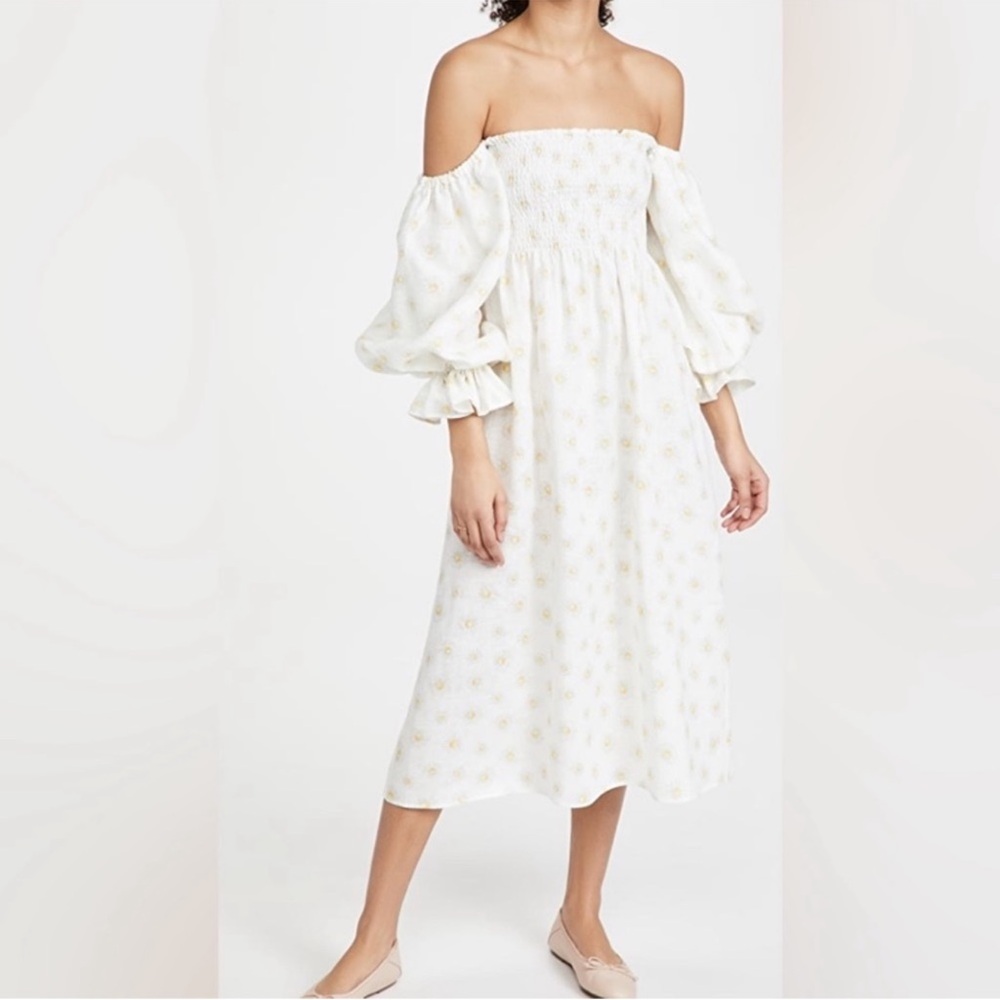 Sleeper Atlanta Daisy Print Linen Dress - Size Medium - Picture 3 of 10